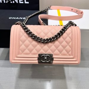 Image_20231111110840 BOY BAG MEDIUM 25 PINK CAVIAR RUTHENIUM HARDWARE