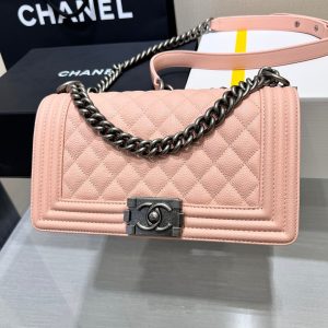 Image_20231111110849 BOY BAG MEDIUM 25 PINK CAVIAR RUTHENIUM HARDWARE