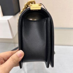 Image_20231111111025 BOY BAG MEDIUM 25 BLACK CHEVRON CAVIAR RUTHENIUM HARDWARE