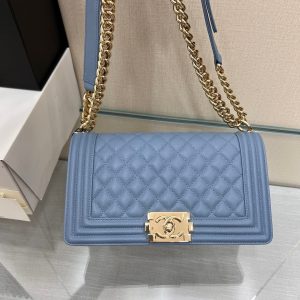 Image_20231111111636 BOY BAG MEDIUM 25 CLOUD BLUE CAVIAR GOLD HARDWARE