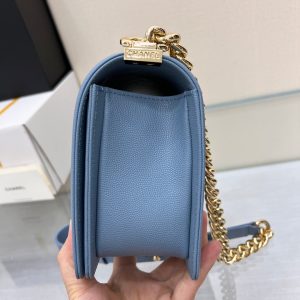 Image_20231111111645 BOY BAG MEDIUM 25 CLOUD BLUE CAVIAR GOLD HARDWARE