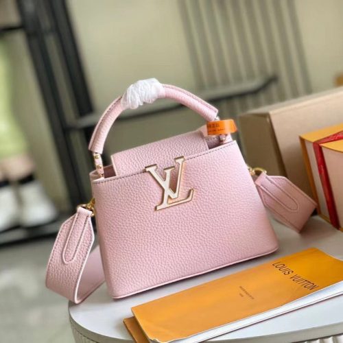 CAPUCINES MINI 21 PINK TAURILLON GOLD HARDWARE