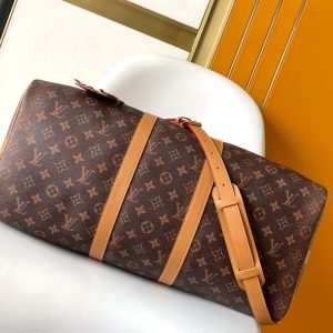 KEEPALL 50 BANDOULIERE MONOGRAM DUST COASTED CANVAS