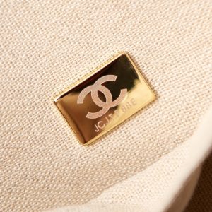 cc deauville shopping small tote 33cm black mixed fabric calfskin