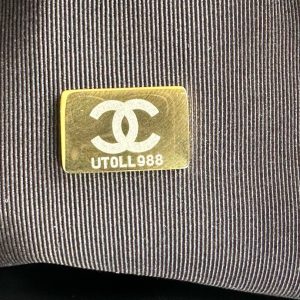 CC 24K Hobo Bag 23cm Black Shiny Lambskin