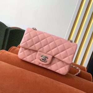 Image_20241007002920 Flap Bag Mini 20cm Pink Caviar Leather Silver Hardware