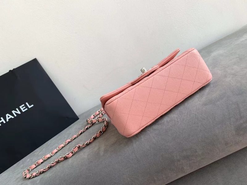 Image_20241007083811 Flap Bag Mini 20cm Pink Caviar Leather Silver Hardware