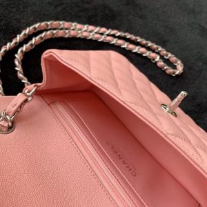 Image_20241007083813 Flap Bag Mini 20cm Pink Caviar Leather Silver Hardware