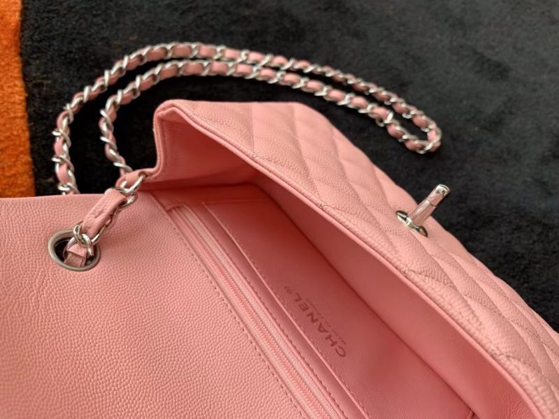 Image_20241007083813 Flap Bag Mini 20cm Pink Caviar Leather Silver Hardware