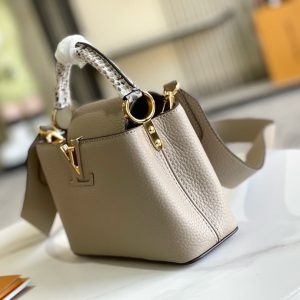 Image_20241119152855 Capucines Bag Light Brown Calfskin Leather Snake Top Handle Best Version