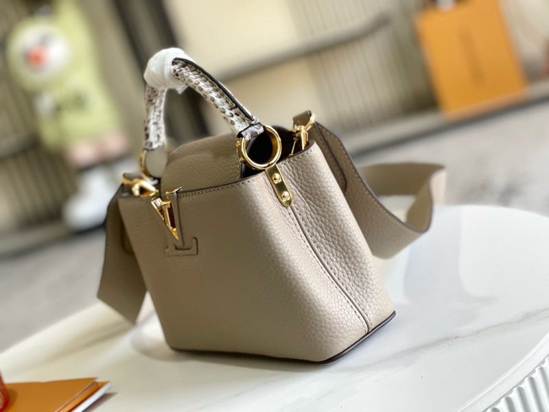 Image_20241119152855 Capucines Bag Light Brown Calfskin Leather Snake Top Handle Best Version