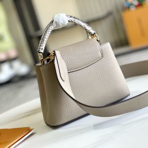 Image_20241119152858 Capucines Bag Light Brown Calfskin Leather Snake Top Handle Best Version