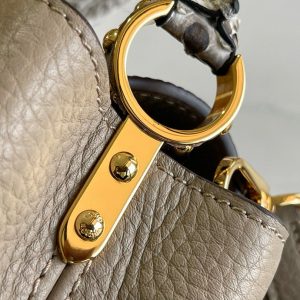Image_20241119152902 Capucines Bag Light Brown Calfskin Leather Snake Top Handle Best Version