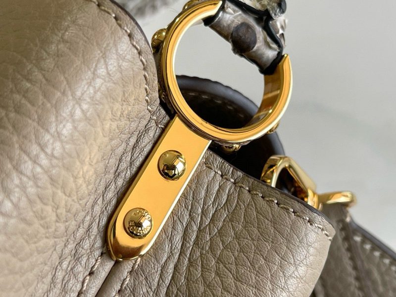 Image_20241119152902 Capucines Bag Light Brown Calfskin Leather Snake Top Handle Best Version
