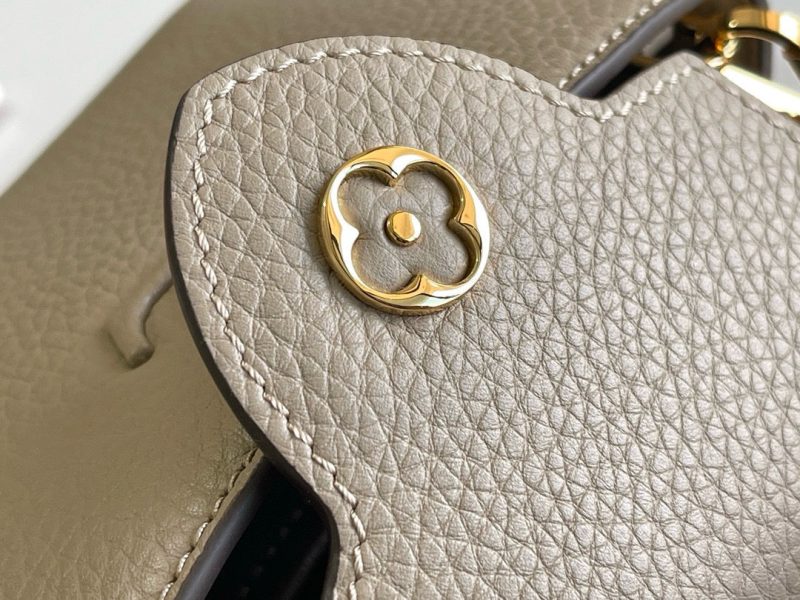 Image_20241119152905 Capucines Bag Light Brown Calfskin Leather Snake Top Handle Best Version