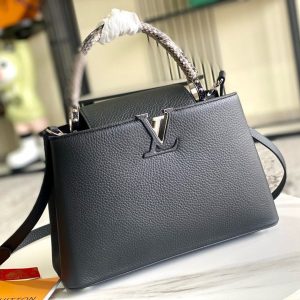 Image_20241119160035 Capucines Bag Black Calfskin Leather Snake Top Handle Best Version