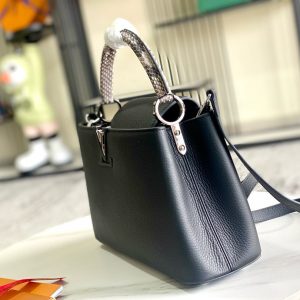 Image_20241119160037 Capucines Bag Black Calfskin Leather Snake Top Handle Best Version
