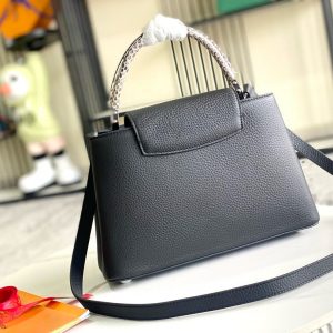 Image_20241119160039 Capucines Bag Black Calfskin Leather Snake Top Handle Best Version
