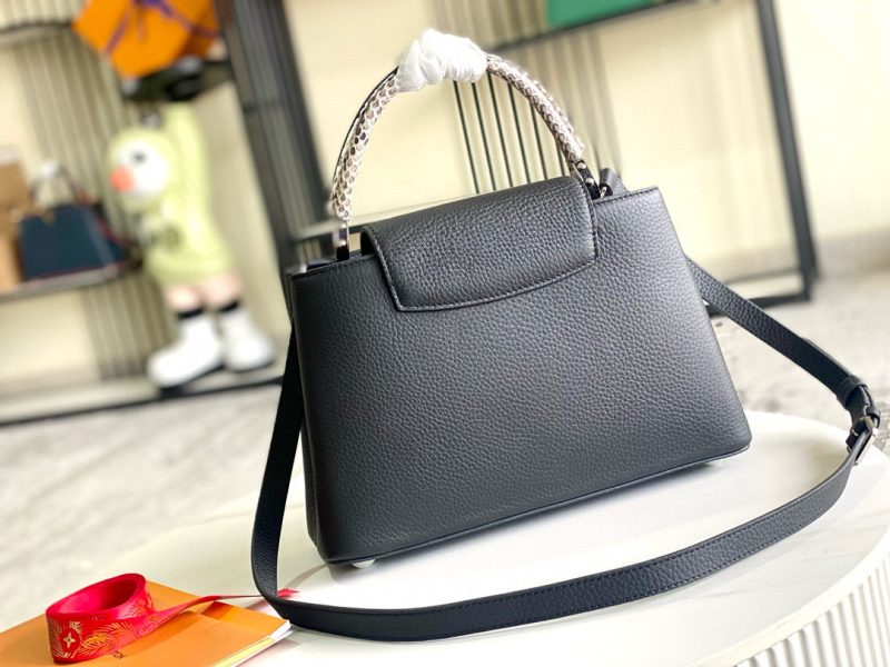 Image_20241119160039 Capucines Bag Black Calfskin Leather Snake Top Handle Best Version