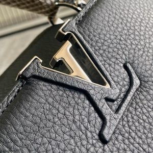 Image_20241119160043 Capucines Bag Black Calfskin Leather Snake Top Handle Best Version