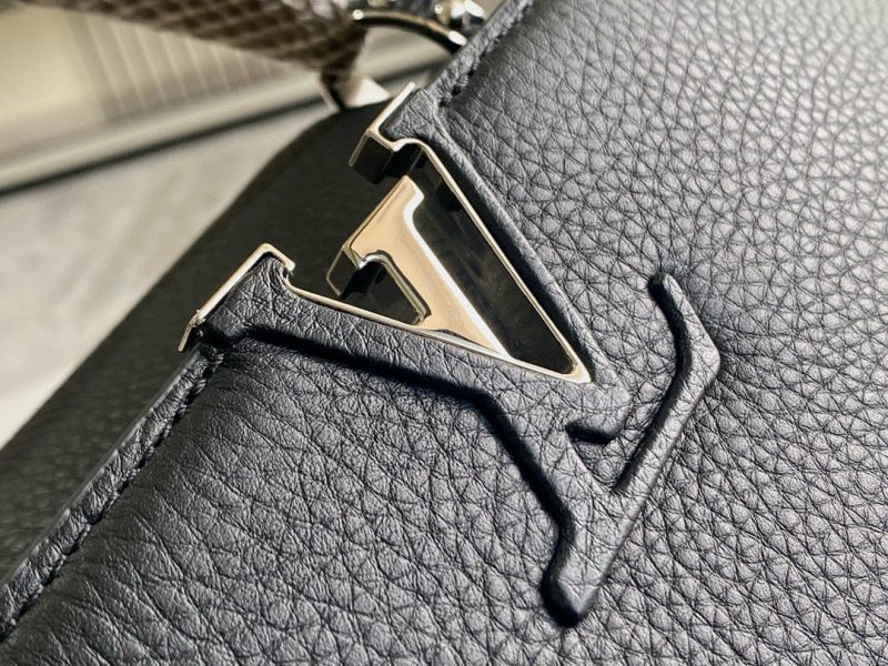 Image_20241119160043 Capucines Bag Black Calfskin Leather Snake Top Handle Best Version