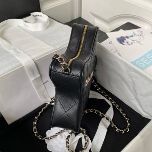 24C Star Bag 22.5cm Black Calfskin Gold Hardware