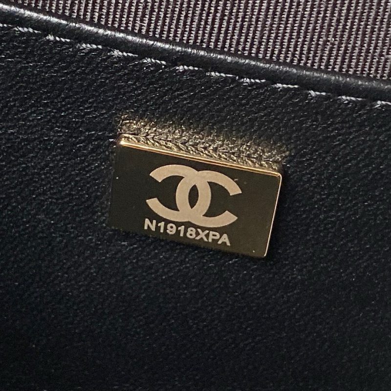 24C Star Bag 22.5cm Black Calfskin Gold Hardware