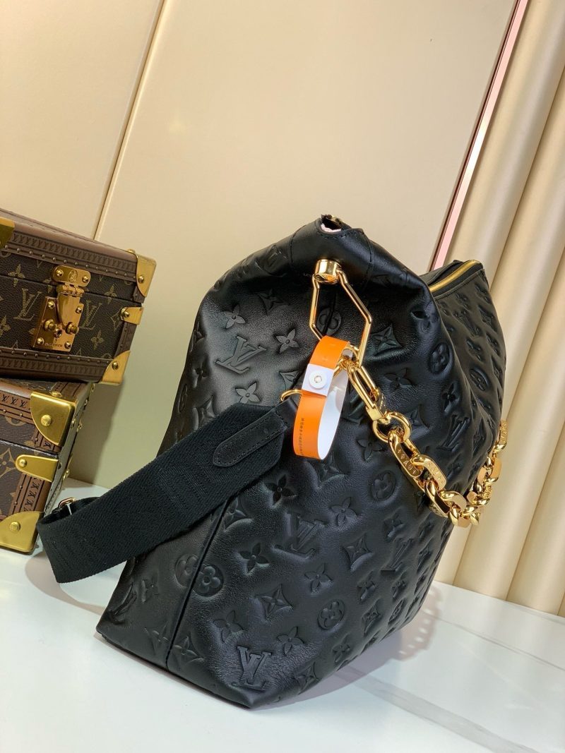 Coussin Hobo MM 38cm Black Monogram Empreinte Leather