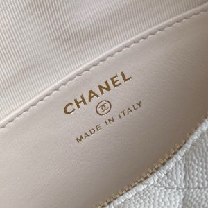 CC 25C Hobo Bag 21.5cm Top Handle White Grained Calfskin