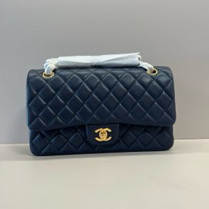 CC Classic 25cm Navy Blue Lambskin Gold Hardware