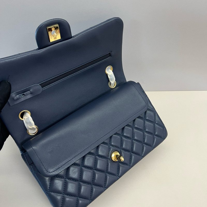 CC Classic 25cm Navy Blue Lambskin Gold Hardware