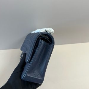 CC Classic 25cm Navy Blue Lambskin Silver Hardware