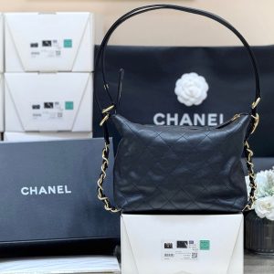 CC 25S Hobo Dual-Use Bag in Black Cowhide