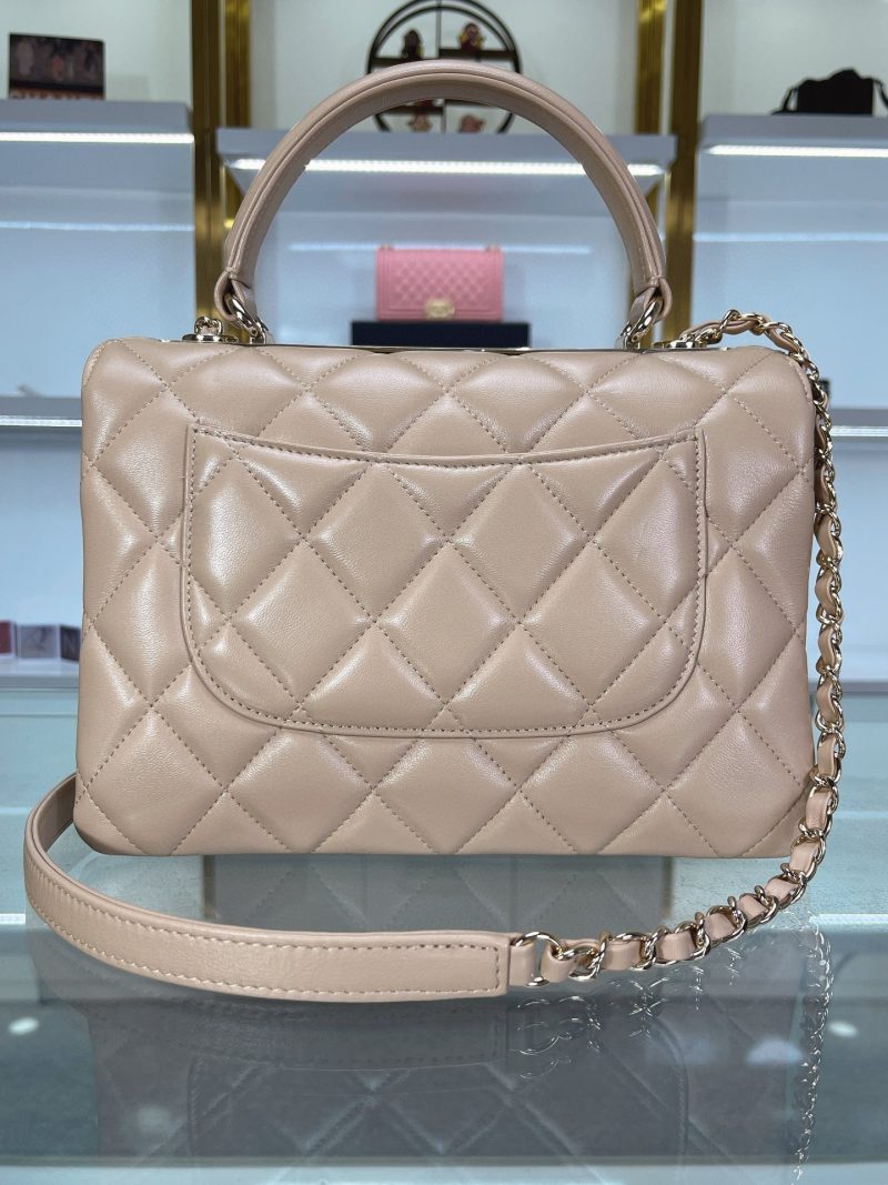 CC TRENDY 25CM BEIGE LAMBSKIN LIGHT GOLD HARDWARE