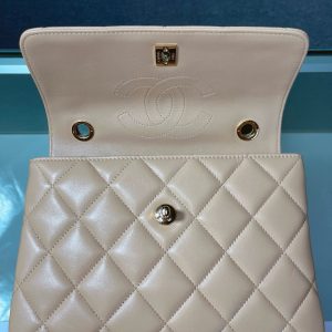 CC TRENDY 25CM BEIGE LAMBSKIN LIGHT GOLD HARDWARE