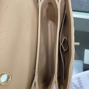 CC TRENDY 25CM BEIGE LAMBSKIN LIGHT GOLD HARDWARE