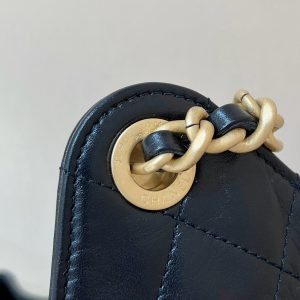 CC 25C Hobo Bag Large 40cm Balck Polished Calfskin Gold Hardware