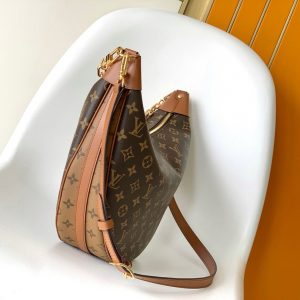 LV hobo Loop Bag 38cm Brown Monogram Canvas
