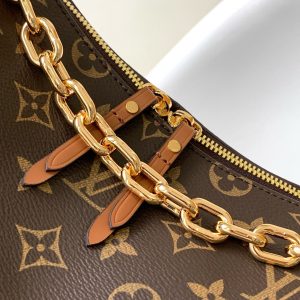 LV hobo Loop Bag 38cm Brown Monogram Canvas