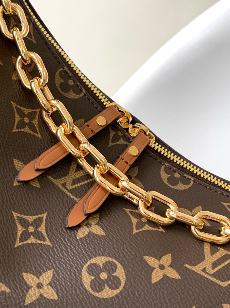 LV hobo Loop Bag 38cm Brown Monogram Canvas
