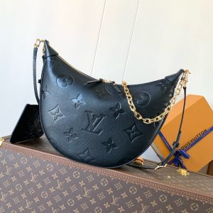 LV hobo Loop Bag 38cm Black Monogram Empreinte Leather