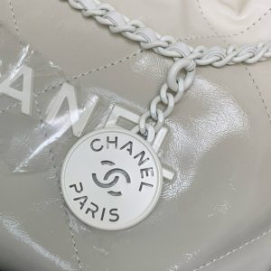 CC Mini 22 Hobo Bag White Grey Lambskin