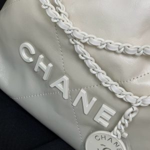 CC Mini 22 Hobo Bag White Grey Lambskin