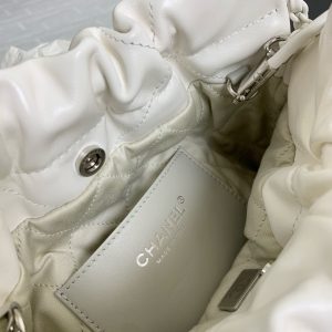 CC Mini 22 Hobo Bag White Grey Lambskin