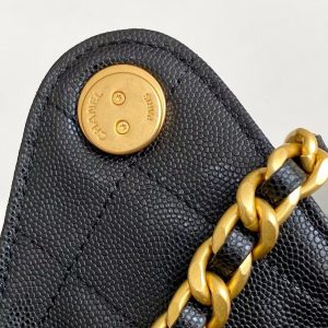 CC 25C Hobo Bag 30cm Black Grained Calfskin