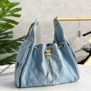 CC 25C Hobo Bag 30cm Light Blue Denim