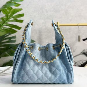 CC 25C Hobo Bag 30cm Light Blue Denim