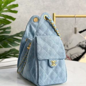 CC 25C Hobo Bag 30cm Light Blue Denim