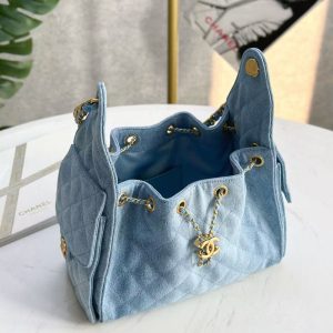 CC 25C Hobo Bag 30cm Light Blue Denim