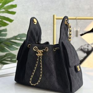 CC 25C Hobo Bag 30cm Black Denim
